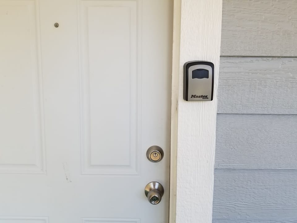 Enter using lock box code which will be given prior to check in.  