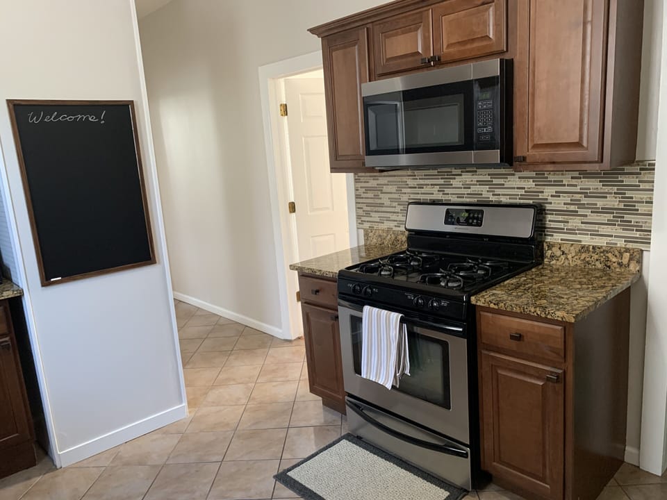 Gas stove and microwave 