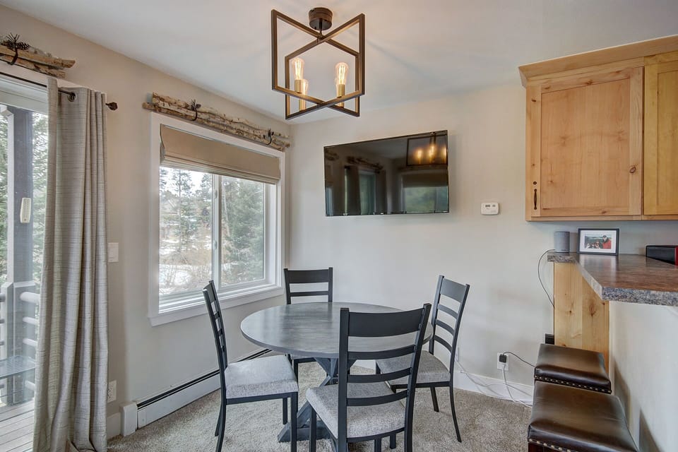 Dining area and flat screen