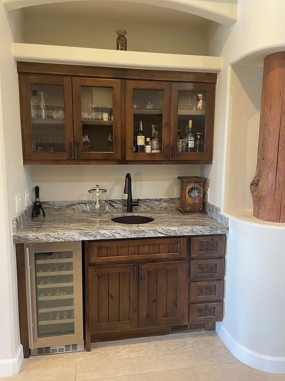 Wet bar with new granite