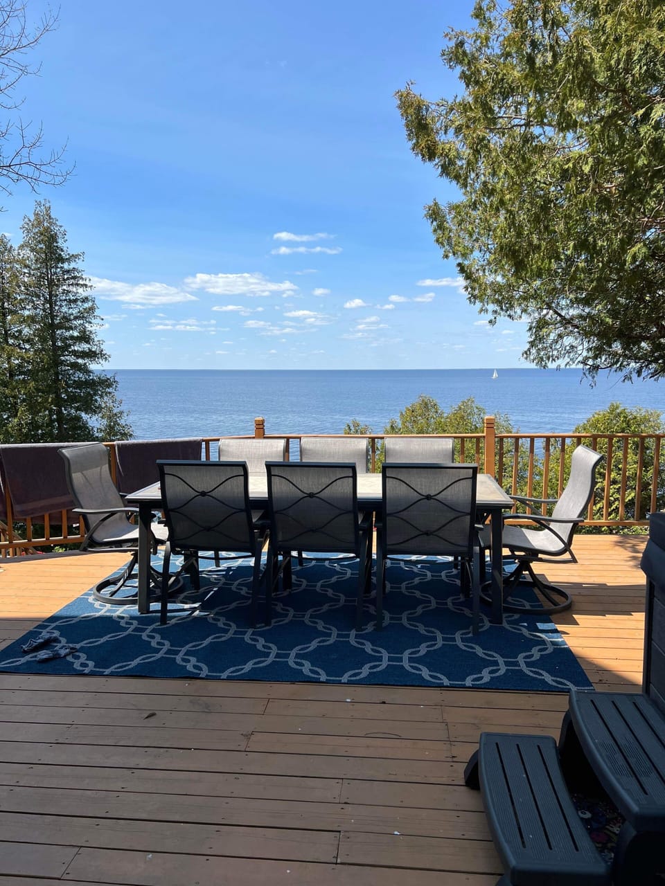 Outdoor dining table with a view!