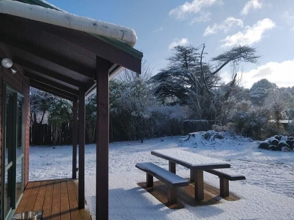 Deck in the snow