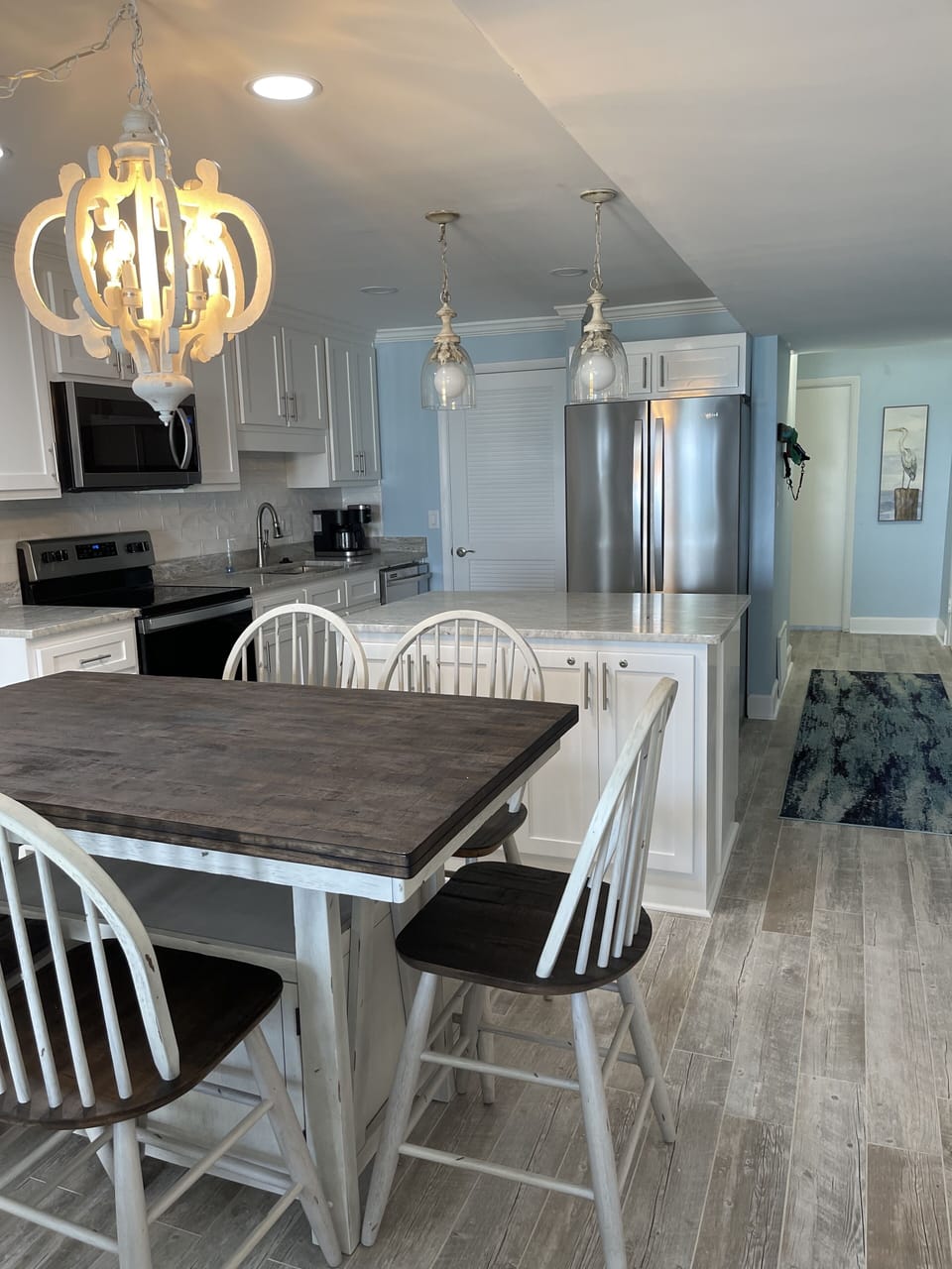 View into kitchen from living room