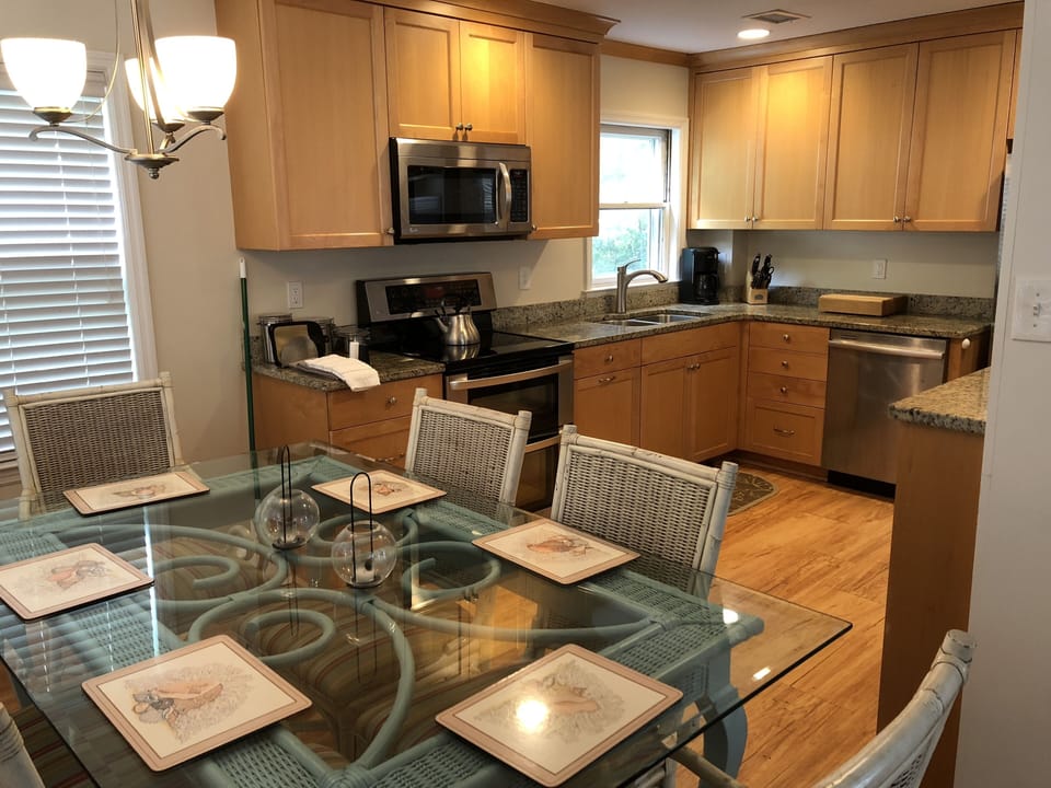 The Kitchen- A view from the dining area.