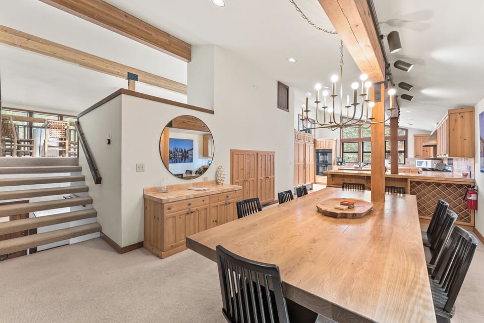 Spacious dining room with seating for 8. 