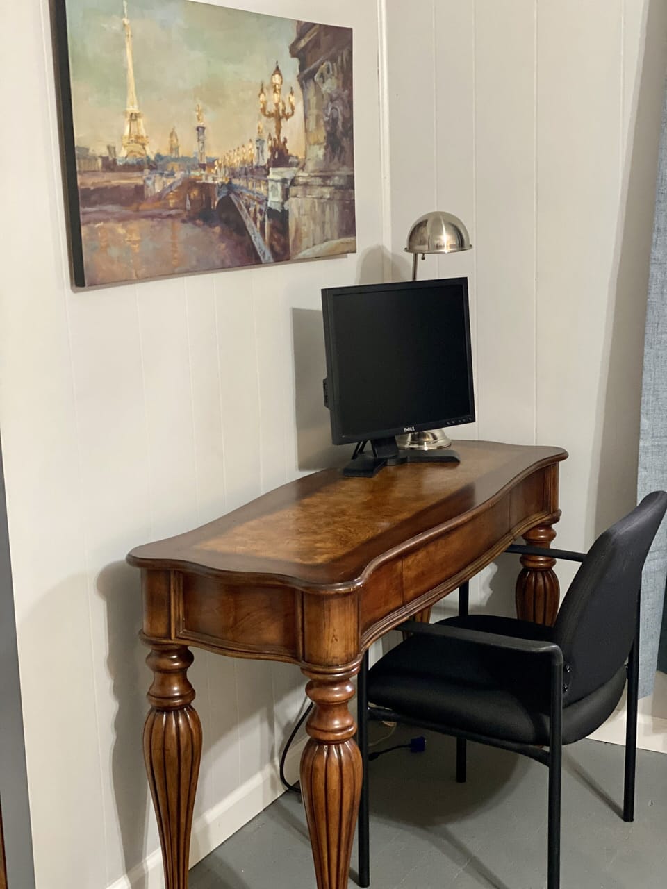 Desk, computer monitor and chair located in Bedroom #3