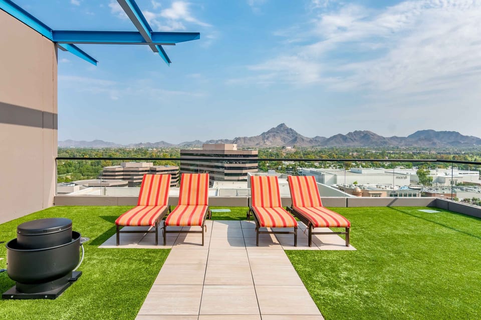 Rooftop lounge area. 