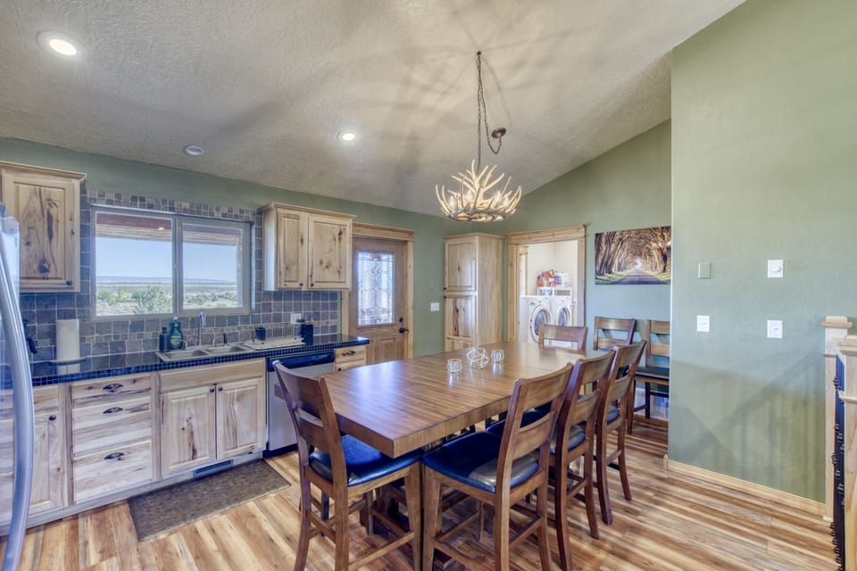 Counter height kitchen table doubles as extra counter space!