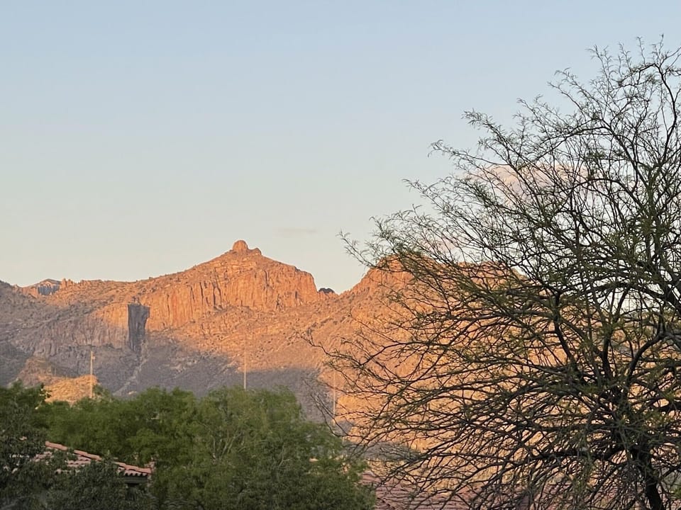 View at dusk from balcony 