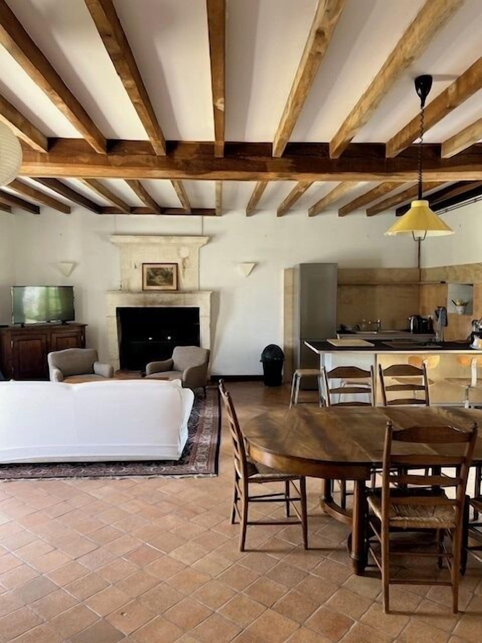 Living room with fireplace