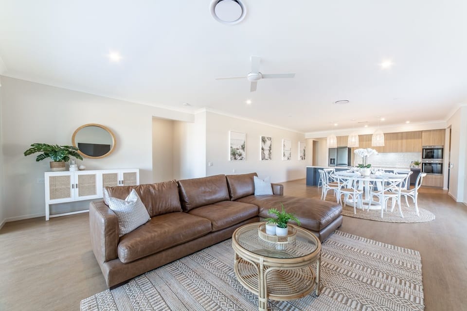 Dual living zones give Capri Waterfront extra space and 4K Smart TVs.