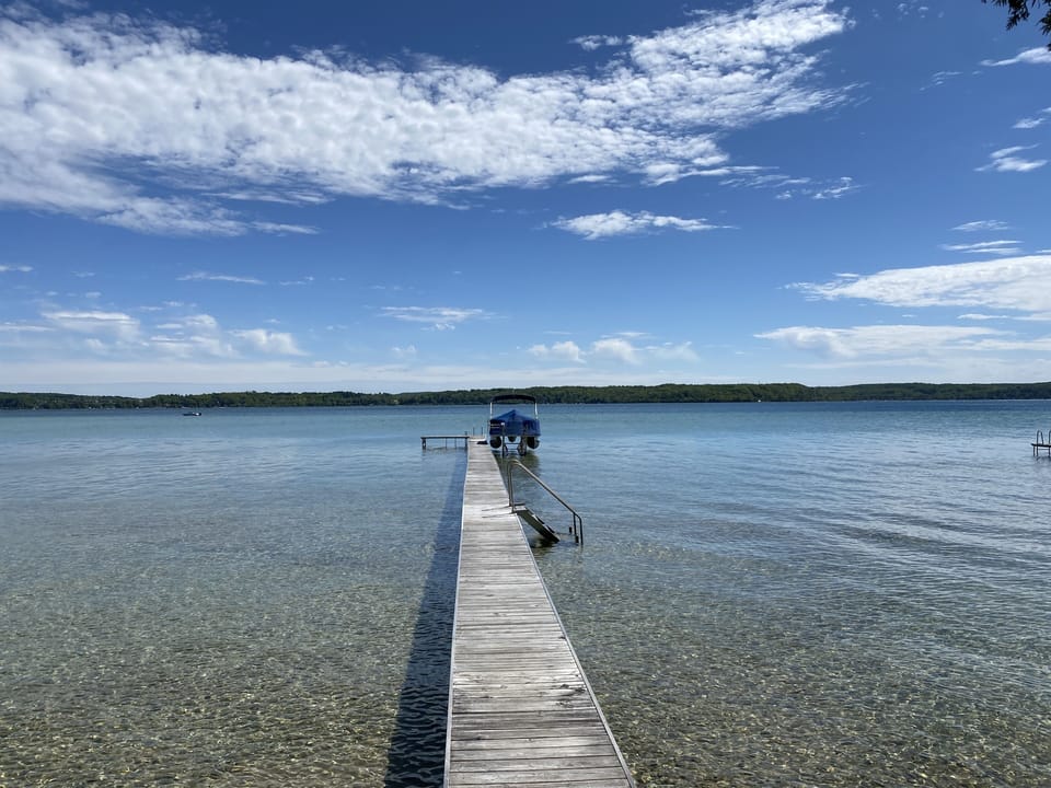 Beautiful view from the beginning of the dock. 

