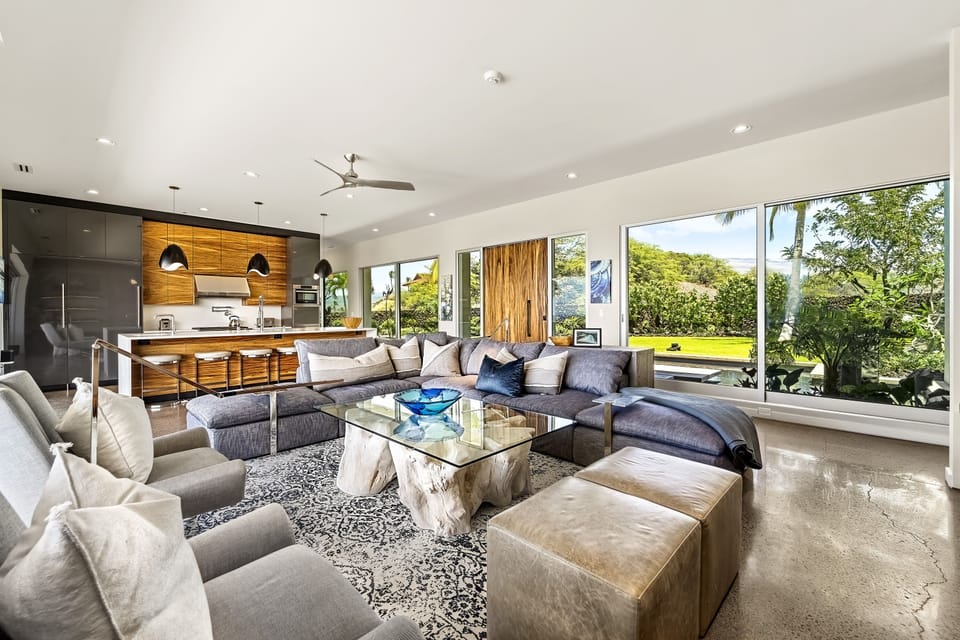 Collapse into the Cloud sectional with friends for plenty of board games on site, or watch a universe of channels on the oversized TV