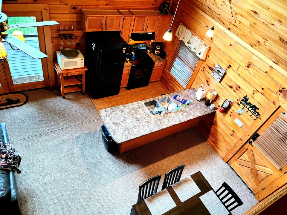 Overhead view of the Kitchen area.