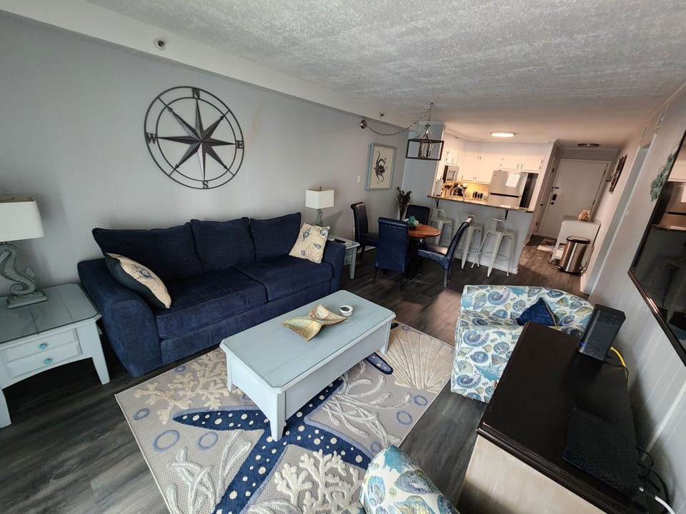 Spacious open concept living area.