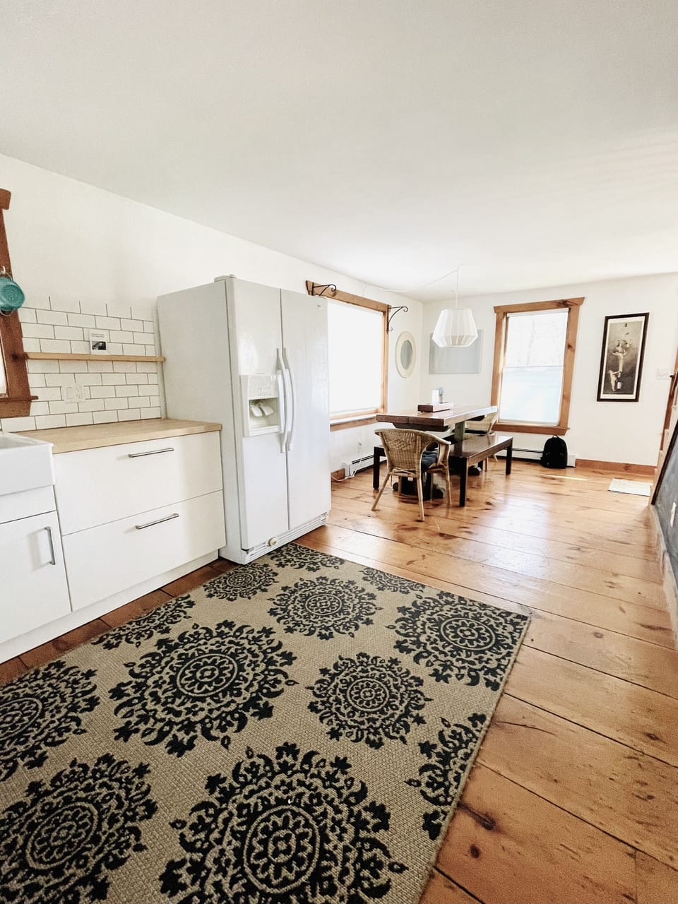 View from kitchen into Dining area.