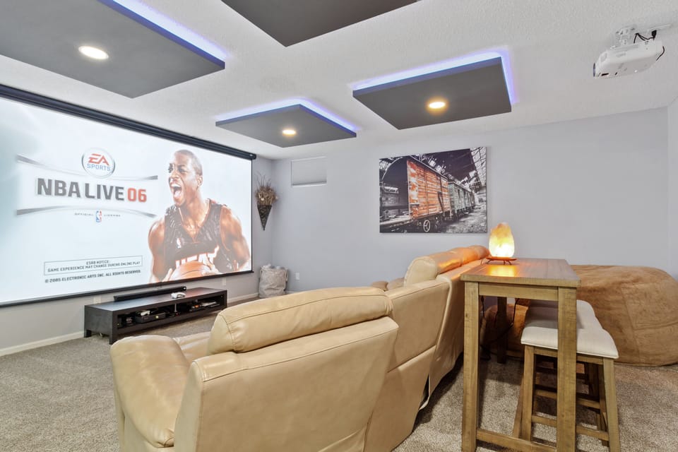 Theater with 150" TV and xbox