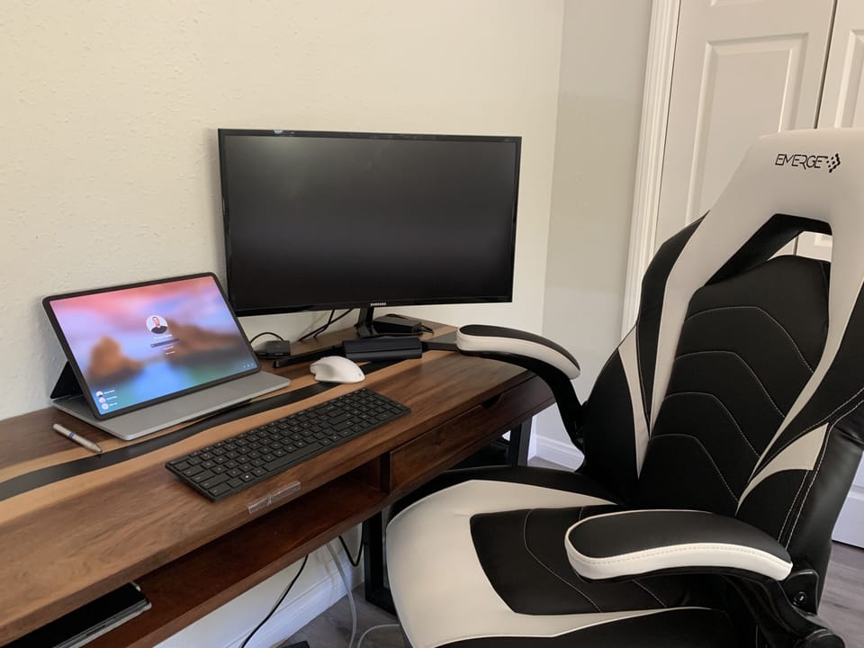 Office Space with desk and monitor in bedroom 2