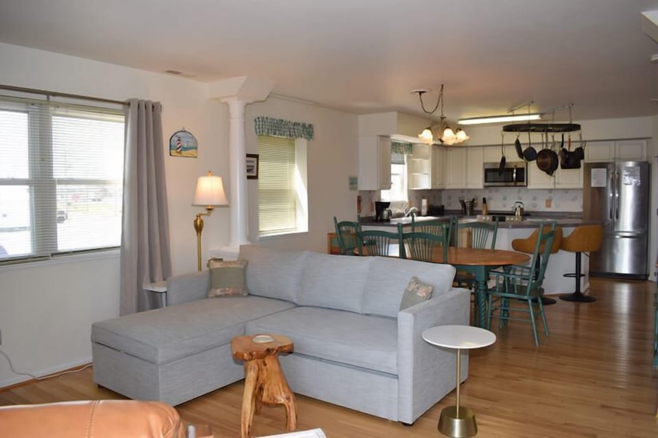 Open Living, Dining, and Kitchen