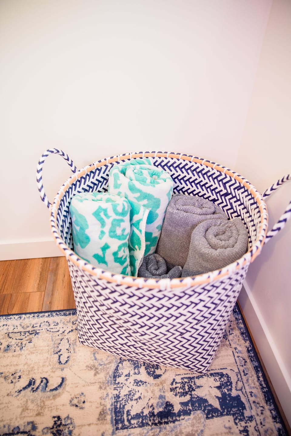 Bath towels and adult beach towels provided.
