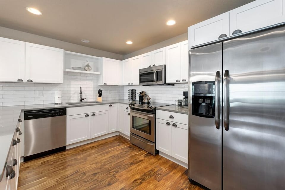 Large Kitchen with Stainless Steel Appliances