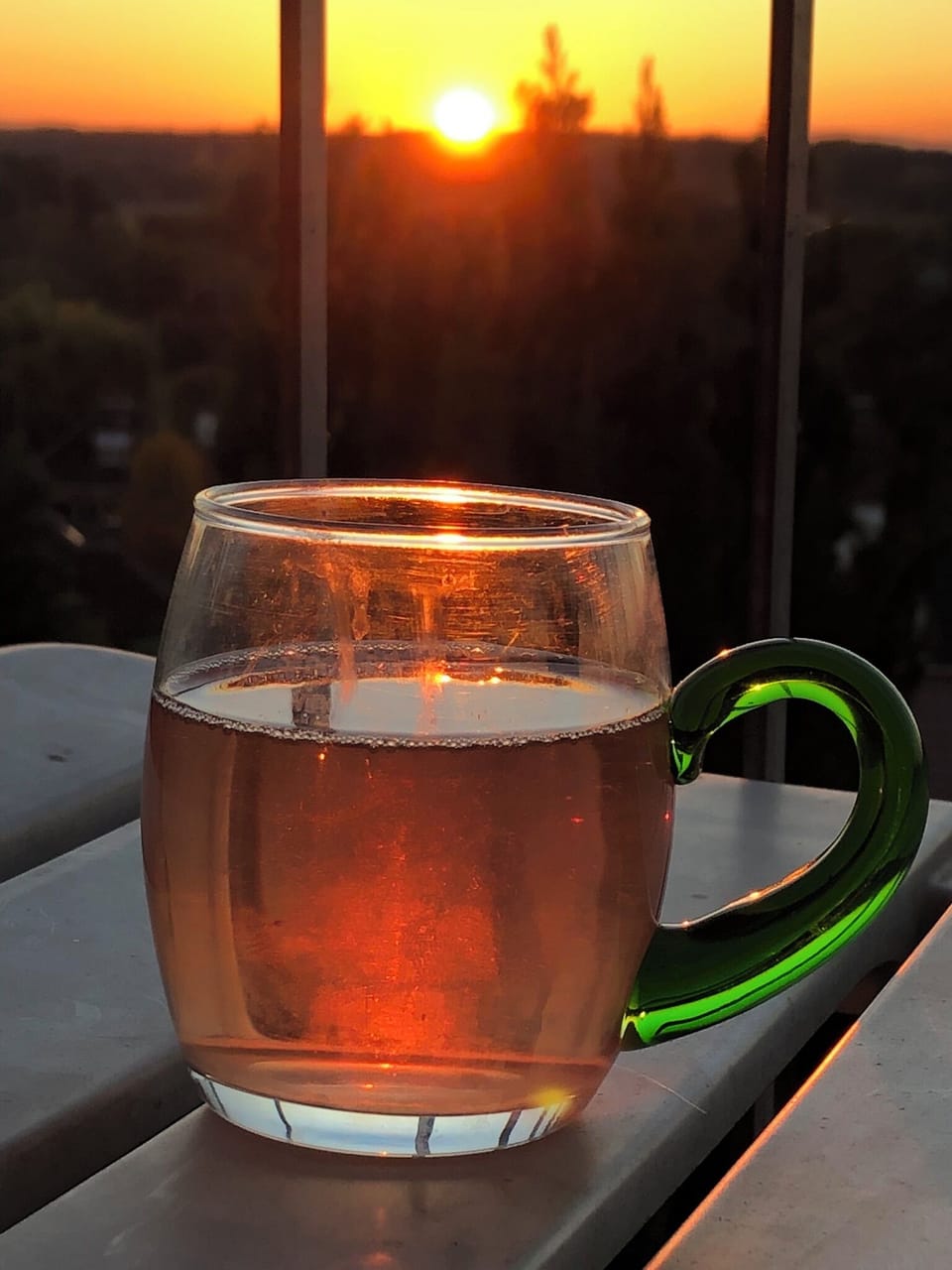 Enjoying the local wine at sunset