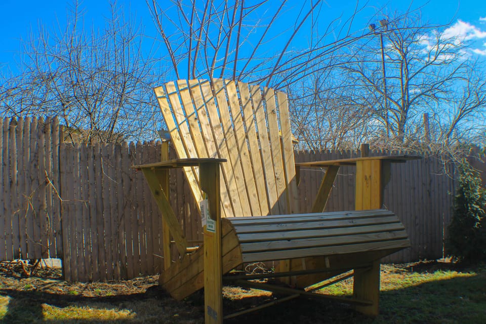 Get Your Picture Taken with the Giant Chair (In the Backyard)