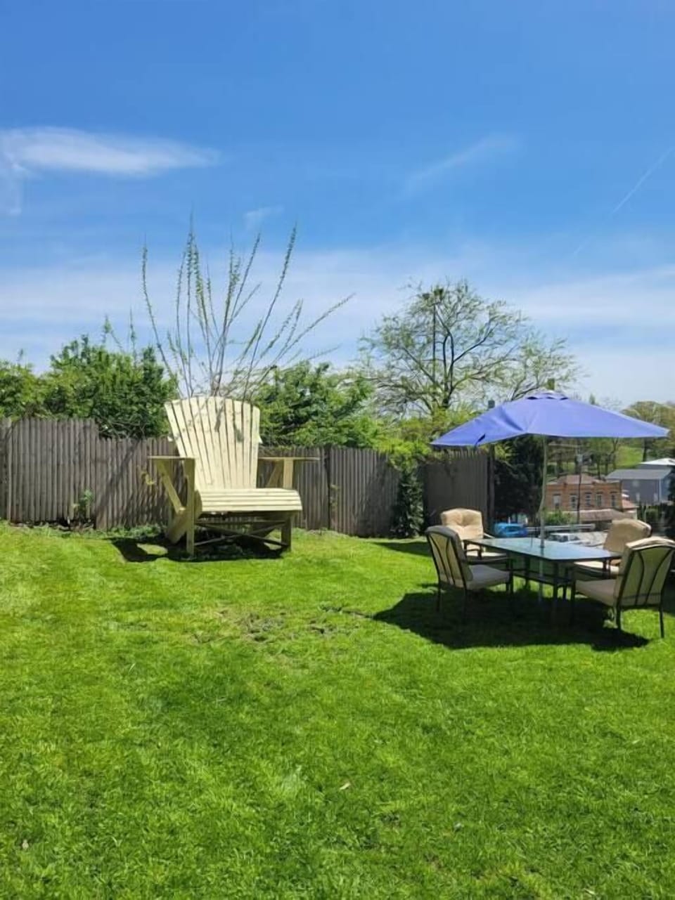 Backyard shared with downstairs apartment.  Come see the Mount Washington Giant Chair.