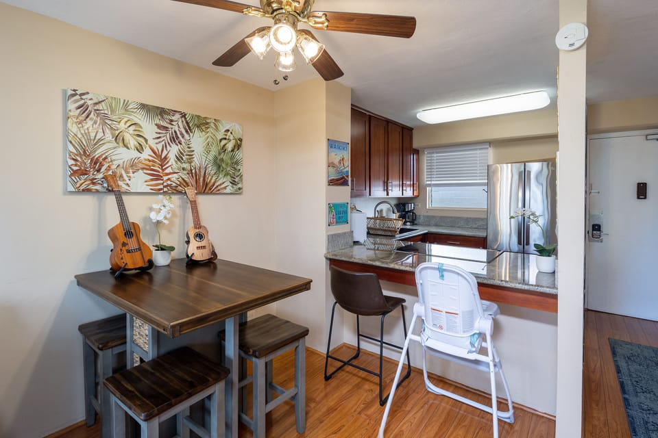 We also have a high chair in the closet for the youngsters.