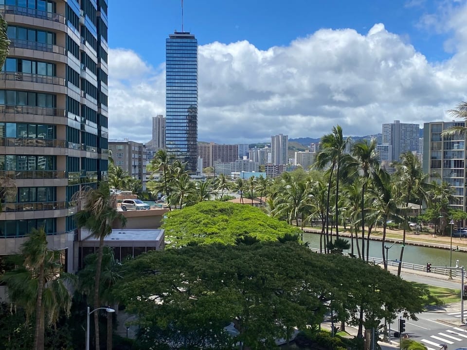 Views to the northwest and Ala Wai canal.
