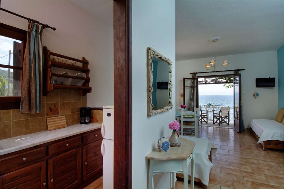 Interior view App 3 living room + kitcenette