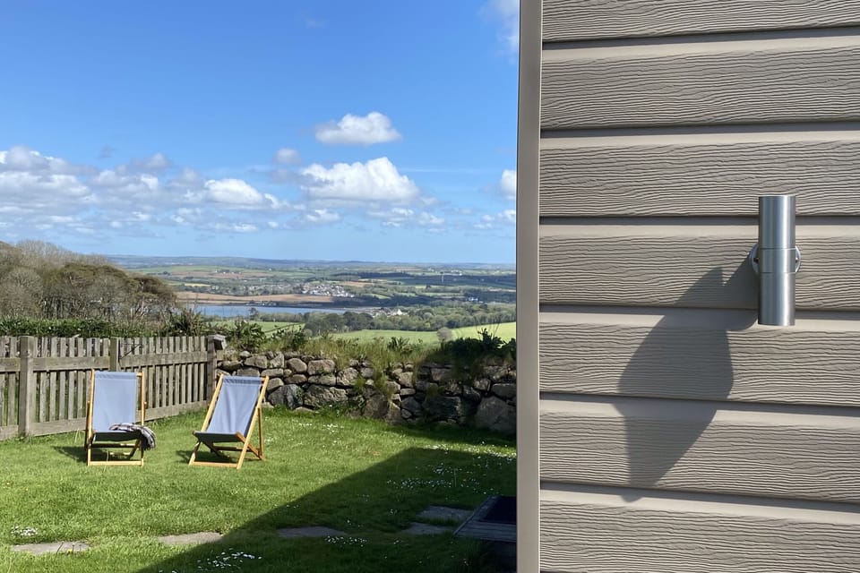Private garden with Hayle estuary behind.