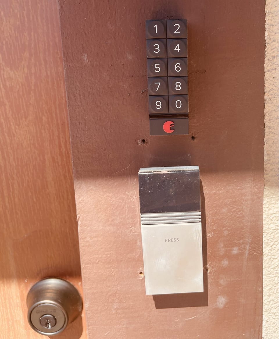 Self check in key pad located outside front door