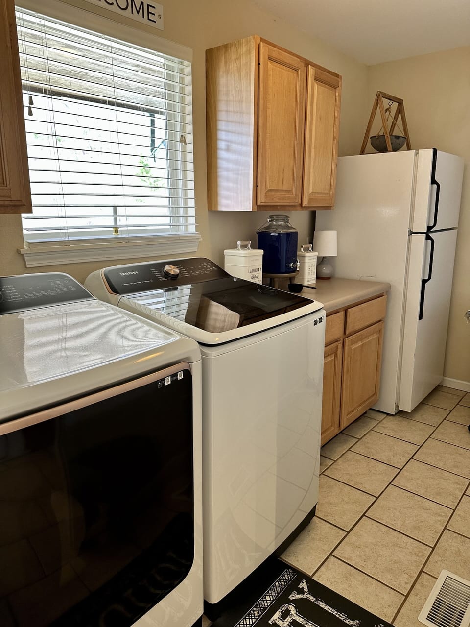 Laundry room off from the kitchen. 