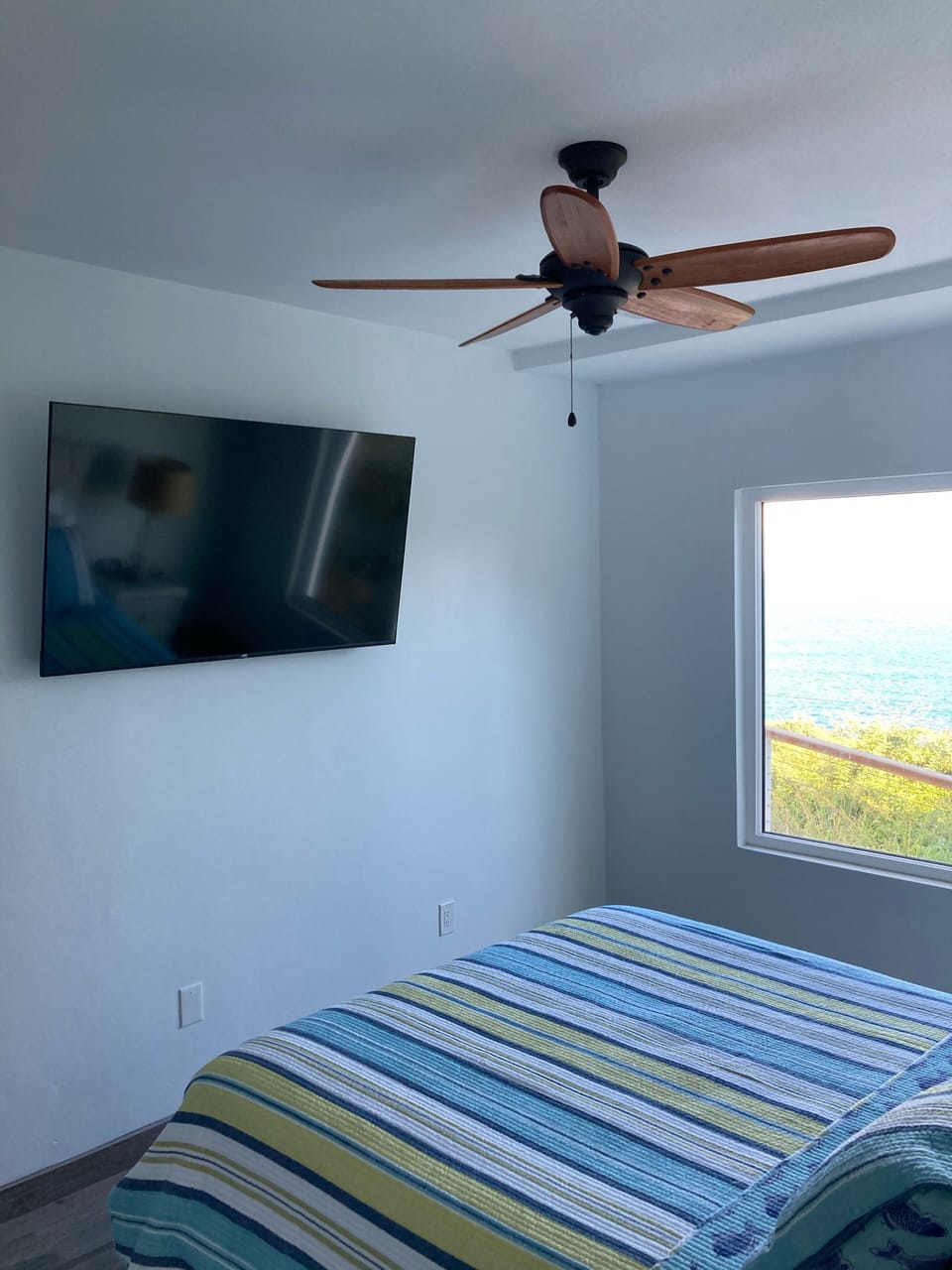 Streaming television in main apartment bedroom