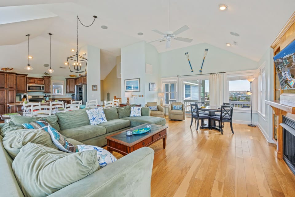 The family can all have their own space in the spacious great room.