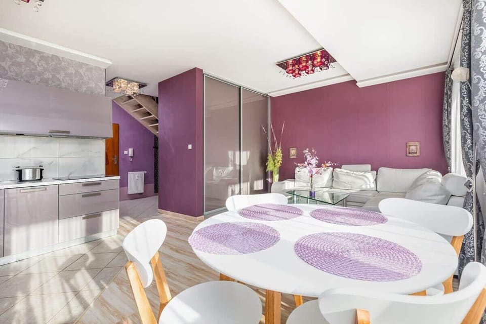 Dining table in the living room. 