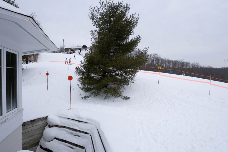 View from our deck you can ski out of!