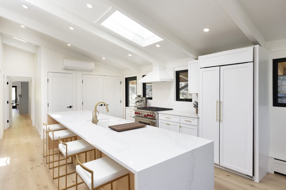 Gourmet kitchen with Wolf, Sub-zero and Bosch dishwasher.   