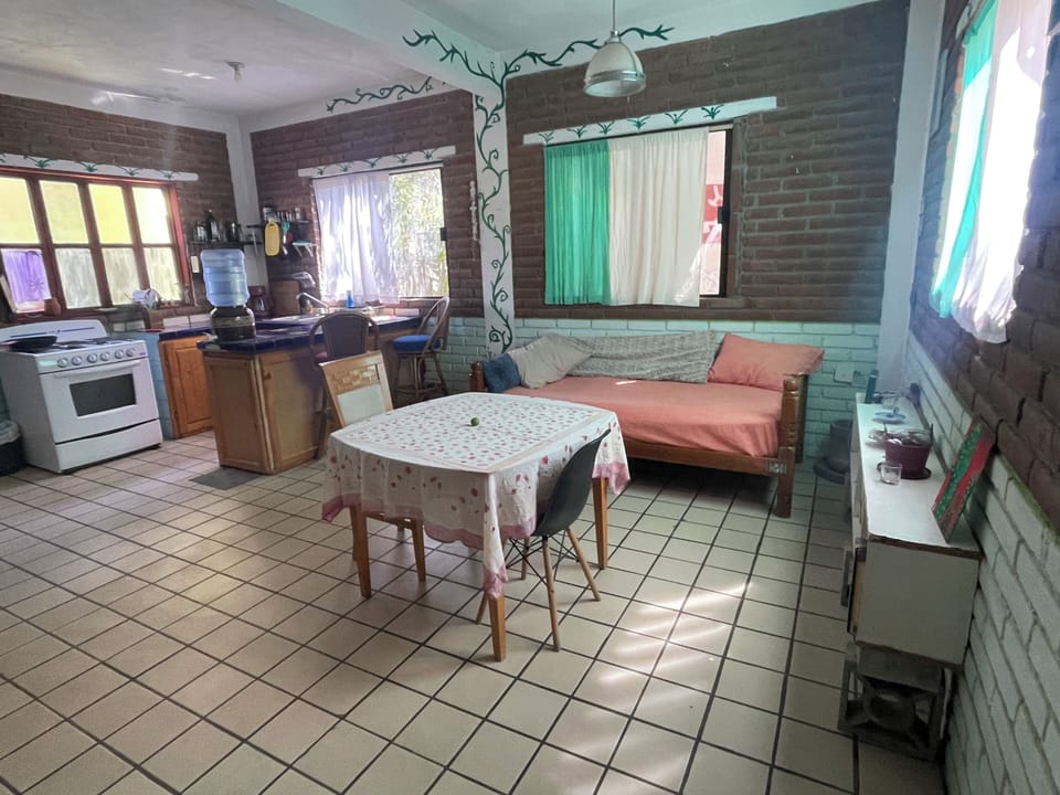 Living area & kitchen