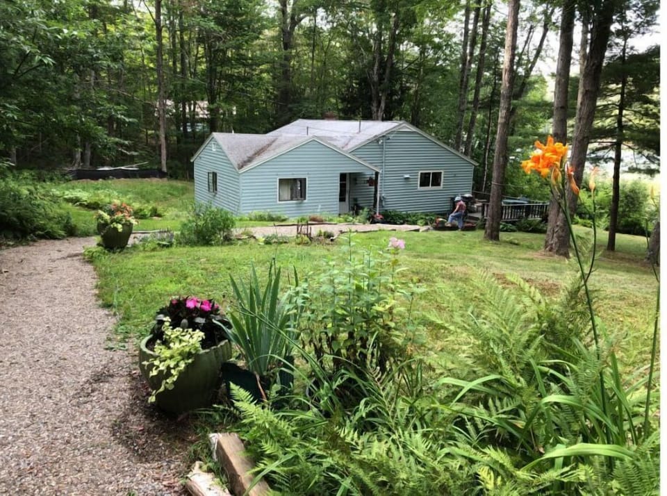 View of the cottage from the parking area.
