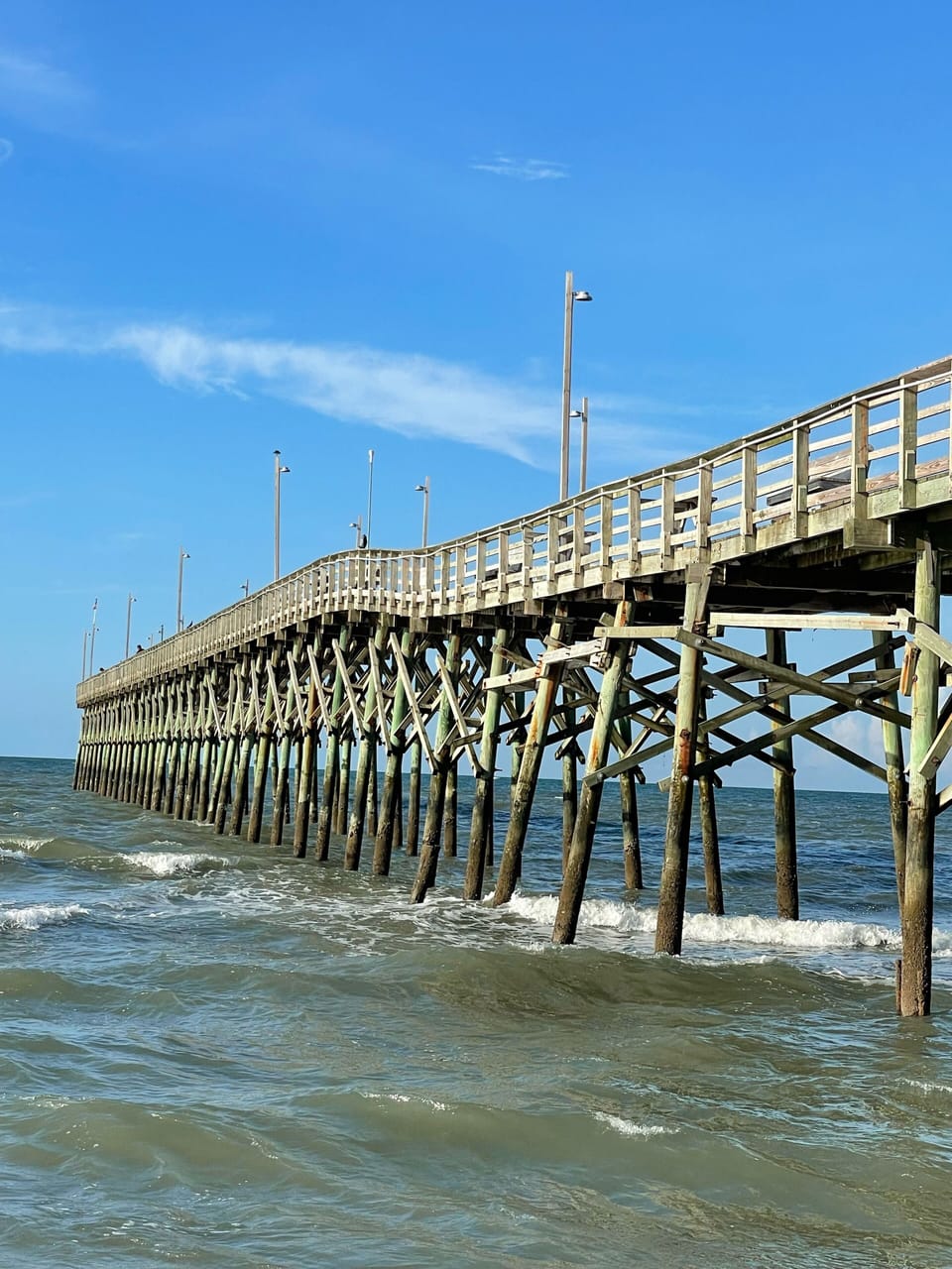 Oak Island Pier - beautiful 1 mile walk down the beach
