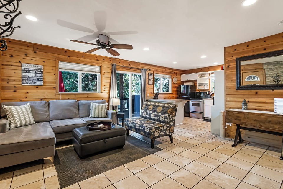 Fold out table in the family room for dining for 4.