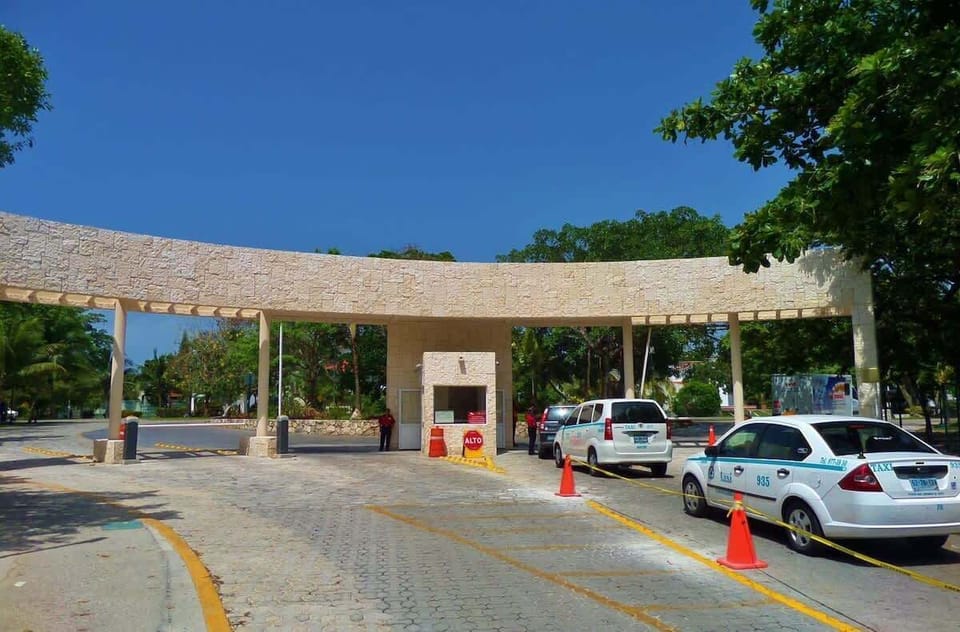 The 24/7 gated entrance to Phase 2 Playacar, where your vacation home is.