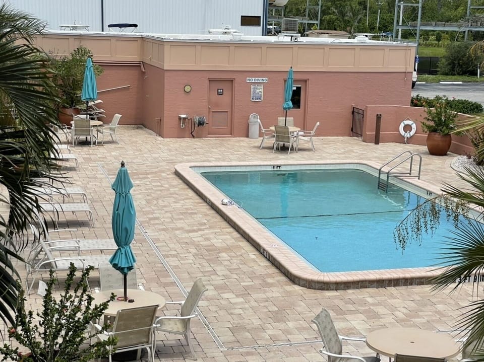 Steps to Heated Pool