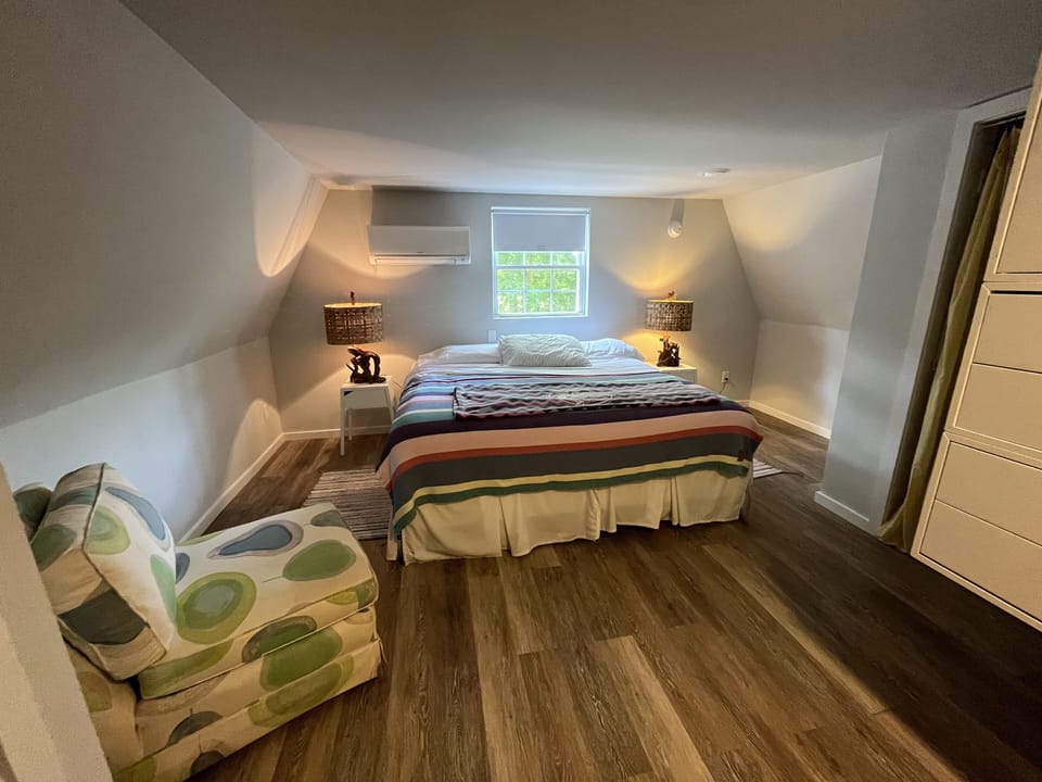 Primary bedroom—king bed or can be set up with two twin beds
