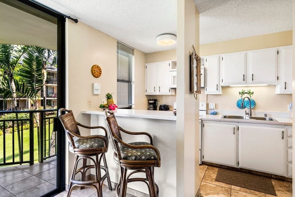 Bar stool eating area.