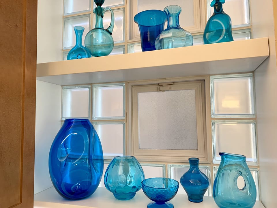 Vintage Blue Glass Collection 