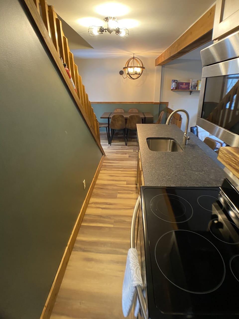 Alternate view of the kitchen. 