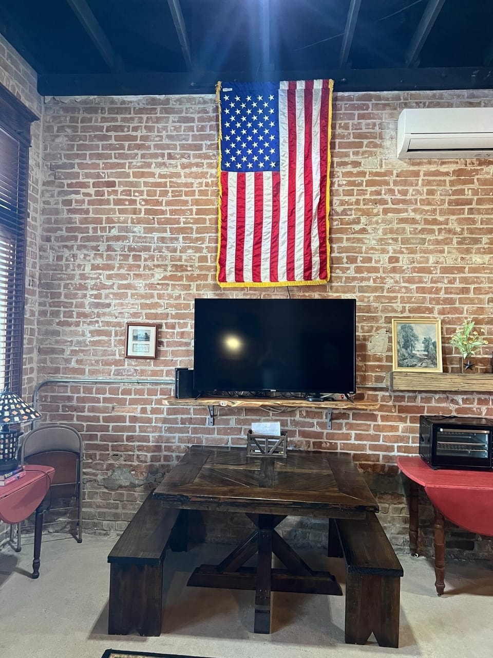TV above Dining/Work Table